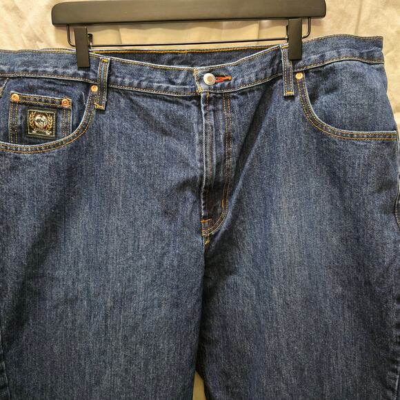 Cinch Mens Loose Fit Black Label jeans in Dark Stone 40x38 tapered leg dark wash - Picture 4 of 11